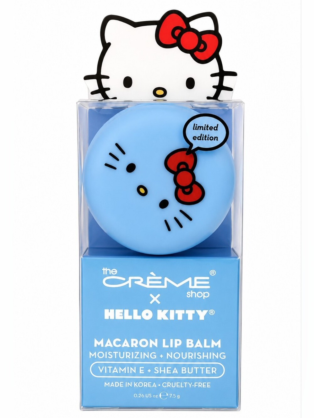 Limited Edition Hello Kitty x The Crème Shop Blue Macaron Lip Balm